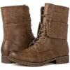 GLOBALWIN Women’s Fashion Low Heels Lace Up Ankle Boots(22yy06 Camel)