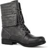 GLOBALWIN Women’s Fashion Low Heels Lace Up Ankle Boots(22yy06 Grey)