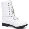 GLOBALWIN Women’s Fashion Low Heels Lace Up Ankle Boots(22yy06 White)