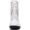 GLOBALWIN Women’s Fashion Low Heels Lace Up Ankle Boots(22yy06 White)