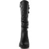 GLOBALWIN Women’s Knee-High Fashion Boots Wide Calf Flat Dressy Fall Winter Fashion Boots For Women(22yy01 Black)