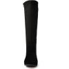 GLOBALWIN Women’s Knee-High Fashion Boots Wide Calf Flat Dressy Fall Winter Fashion Boots For Women(22yy02 Black)