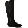 GLOBALWIN Women’s Knee-High Fashion Boots Wide Calf Flat Dressy Fall Winter Fashion Boots For Women(22yy02 Black)