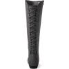 GLOBALWIN Women’s Knee-High Fashion Boots Wide Calf Flat Dressy Fall Winter Fashion Boots For Women(22yy02 Grey)