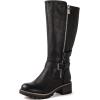 GLOBALWIN Women’s Knee-High Riding Boots Tall Fashion Boots with Chunky Low Heel & Side Zipper Everyday Wear Casual Boots For Women(19yy15 Black2)