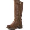 GLOBALWIN Women’s Knee-High Riding Boots Tall Fashion Boots with Chunky Low Heel & Side Zipper Everyday Wear Casual Boots For Women(19yy15 Camel2)
