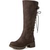 GLOBALWIN Women’s Lace Up Back Knee High Fashion Boots(19yy29 Brown2)