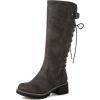 GLOBALWIN Women’s Lace Up Back Knee High Fashion Boots(19yy29 Grey2)