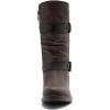 GLOBALWIN Women’s Mid Calf Boots Fashion Moto Boots For Women With Buckle Straps, Side Zipper, And Low Block Heel – Biker Boots For Fall Spring Winter(Brown)