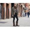 GLOBALWIN Women’s Mid Calf Boots Fashion Moto Boots For Women With Buckle Straps, Side Zipper, And Low Block Heel – Biker Boots For Fall Spring Winter(Brown)