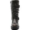 GLOBALWIN Women’s Mid Calf Dress Boots Biker Motorcycle Riding Boots Women For Women(21yy08 Brown Distressed Metallic)