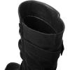 GLOBALWIN Women’s Mid Calf Dress Boots Biker Motorcycle Riding Boots Women For Women(21yy08black)