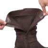 GLOBALWIN Women’s Mid Calf Dress Boots Biker Motorcycle Riding Boots Women For Women(21yy08brown)