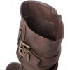 GLOBALWIN Women’s Mid Calf Dress Boots Biker Motorcycle Riding Boots Women For Women(21yy08brown)