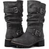 GLOBALWIN Women’s Mid Calf Dress Boots Biker Motorcycle Riding Boots Women For Women(21yy08grey)