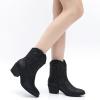 GLOBALWIN Women’s Mid Calf The Western Cowboy Boots Fashion Cowgirl Boots For Women Low Heel(22yy10 Black2)