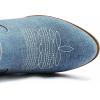 GLOBALWIN Women’s Mid Calf The Western Cowboy Boots Fashion Cowgirl Boots For Women Low Heel(22yy10 Denim Blue)
