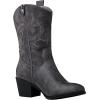 GLOBALWIN Women’s Mid Calf The Western Cowgirl Boots Fashion Cowboy Boots For Women Chunky Low Heel(19yy17grey)