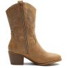 GLOBALWIN Women’s Mid Calf The Western Cowgirl Boots Fashion Cowboy Boots For Women Chunky Low Heel(19yy17khaki)
