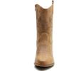 GLOBALWIN Women’s Mid Calf The Western Cowgirl Boots Fashion Cowboy Boots For Women Chunky Low Heel(19yy17khaki)