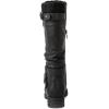 GLOBALWIN Women’s Motorcycle Boots Mid Calf Boots Low Heels(22yy05 Black)