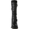 GLOBALWIN Women’s Motorcycle Boots Mid Calf Boots Low Heels(22yy05 Black)
