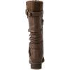 GLOBALWIN Women’s Motorcycle Boots Mid Calf Boots Low Heels(22yy05 Brown)