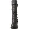 GLOBALWIN Women’s Motorcycle Boots Mid Calf Boots Low Heels(22yy05 Grey)