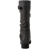 GLOBALWIN Women’s Motorcycle Boots Mid Calf Boots Low Heels(22yy05 Grey)