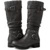 GLOBALWIN Women’s Motorcycle Boots Mid Calf Boots Low Heels(22yy05 Grey)