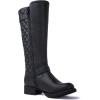 GLOBALWIN Women’s Quilted Knee High Boots Low Heel Comfortable Fashion Dressy Riding Boots For Women(19yy03 Black2)