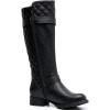 GLOBALWIN Women’s Quilted Knee High Boots Low Heel Comfortable Fashion Dressy Riding Boots For Women(19yy03black)