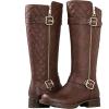 GLOBALWIN Women’s Quilted Knee High Boots Low Heel Comfortable Fashion Dressy Riding Boots For Women(19yy03brown)