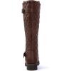 GLOBALWIN Women’s Quilted Knee High Boots Low Heel Comfortable Fashion Dressy Riding Boots For Women(19yy03brown2)