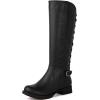 GLOBALWIN Women’s Quilted Knee High Fashion Boots Strappy Boots For Women(21yy10 Black5)