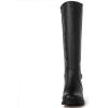 GLOBALWIN Women’s Quilted Knee High Fashion Boots Strappy Boots For Women(21yy10 Black5)
