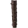 GLOBALWIN Women’s Quilted Knee High Fashion Boots Strappy Boots For Women(21yy10 Brown3)