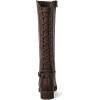 GLOBALWIN Women’s Quilted Knee High Fashion Boots Strappy Boots For Women(21yy10 Brown5)