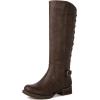 GLOBALWIN Women’s Quilted Knee High Fashion Boots Strappy Boots For Women(21yy10 Brown5)
