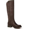 GLOBALWIN Women’s Quilted Knee High Fashion Boots Strappy Boots For Women(21yy10 Brown5)