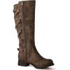 GLOBALWIN Women’s Quilted Knee High Fashion Boots Strappy Boots For Women(21yy10 Camel2)
