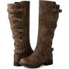 GLOBALWIN Women’s Quilted Knee High Fashion Boots Strappy Boots For Women(21yy10 Camel2)