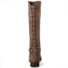 GLOBALWIN Women’s Quilted Knee High Fashion Boots Strappy Boots For Women(21yy10 Camel5)