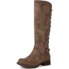 GLOBALWIN Women’s Quilted Knee High Fashion Boots Strappy Boots For Women(21yy10 Camel5)