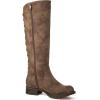 GLOBALWIN Women’s Quilted Knee High Fashion Boots Strappy Boots For Women(21yy10 Camel5)