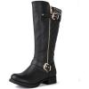 GLOBALWIN Women’s Quilted Knee-High Fashion Dressy Riding Boots(17yy01 Black3)