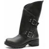 GLOBALWIN Women’s The Twisted Rider Motorcycle Boots Mid-Calf Fashion Boots For Women Low Heel(18yy01 Distressed Brown)