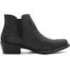GLOBALWIN Women’s Western Ankle Booties Snipped Square Toe Embroidered Cowboy Chelsea Boots, Low Stacked Block Heel, Comfortable Pull-On Short Cowgirl Boots(25yy05 Black)