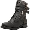 GLOBALWIN 1903 Women’s Fashion Low Heels Lace Up Ankle Boots Combat Boots For Women(1903black)