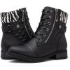 GLOBALWIN Women’s Ankle Booties Fashion Combat Boots Fall Boots For Women Comfortable Low Heel(2121 Black2)